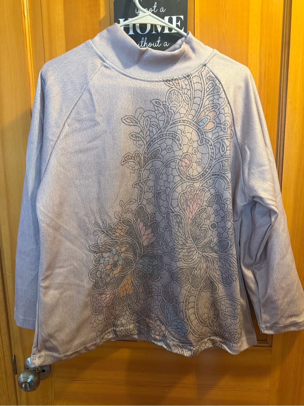 Lavender Floral Embroidered Long Sleeve Top